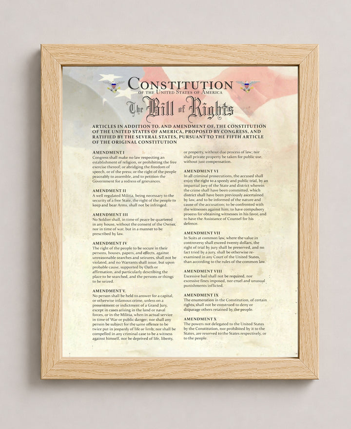 Constitution Declaration of Independence &amp; Bill of Rights Patriotic Wall Art