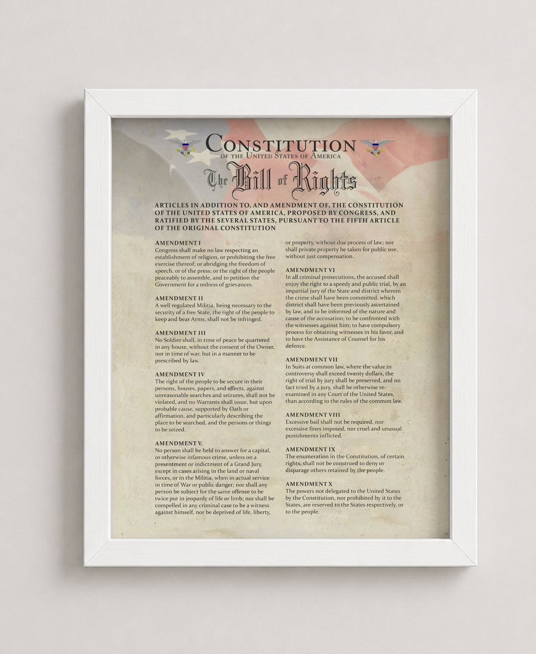 Constitution Declaration of Independence &amp; Bill of Rights Patriotic Wall Art