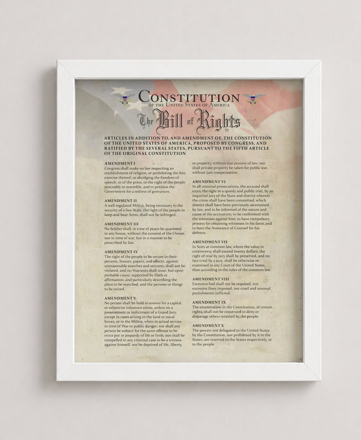 Constitution Declaration of Independence &amp; Bill of Rights Patriotic Wall Art