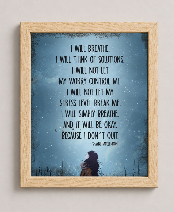 I Will Simply Breathe Inspirational Wall Art