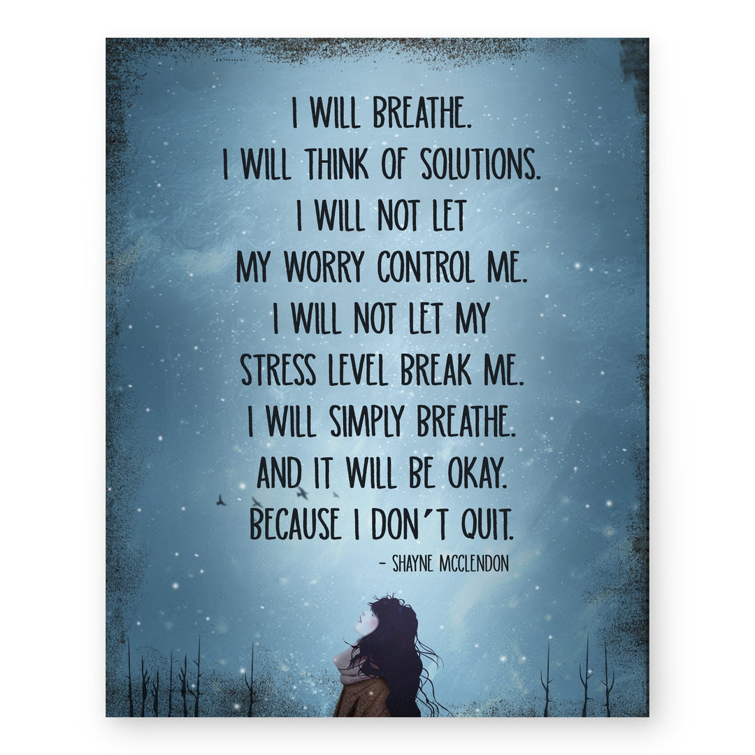I Will Simply Breathe Inspirational Wall Art