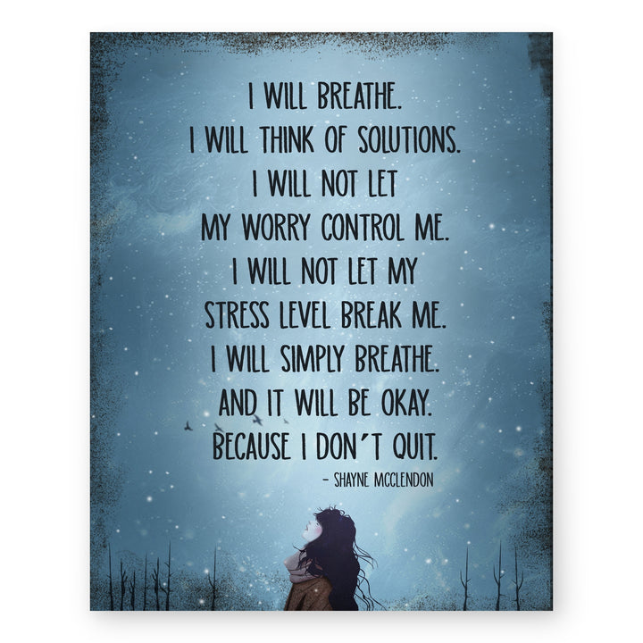 I Will Simply Breathe Inspirational Wall Art