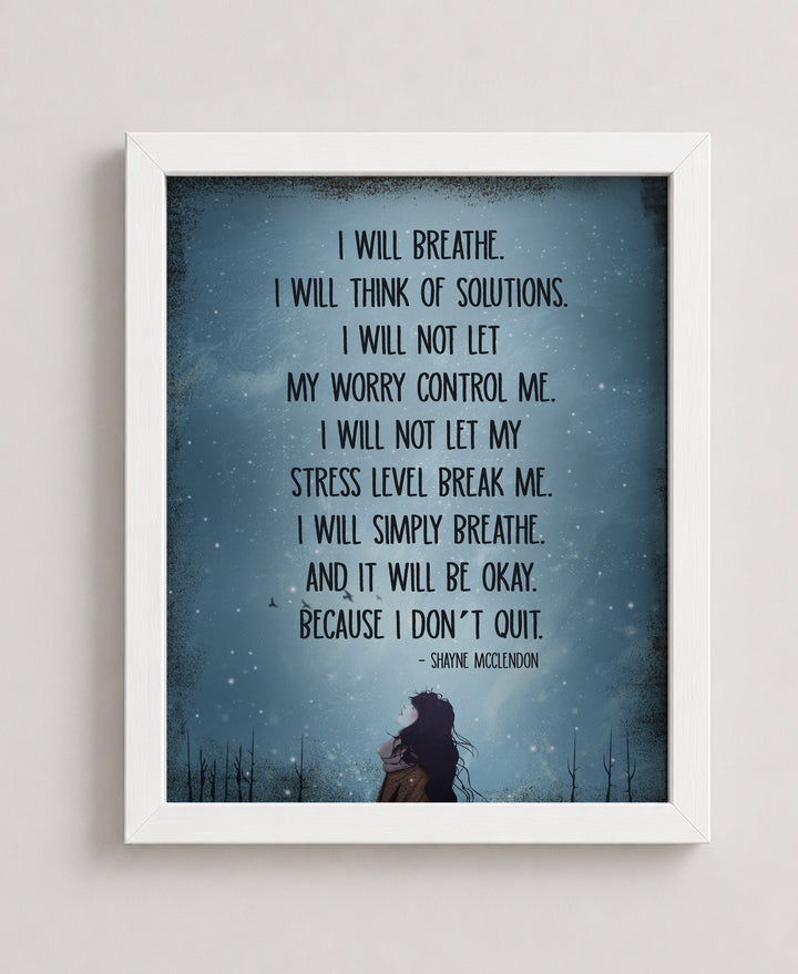 I Will Simply Breathe Inspirational Wall Art