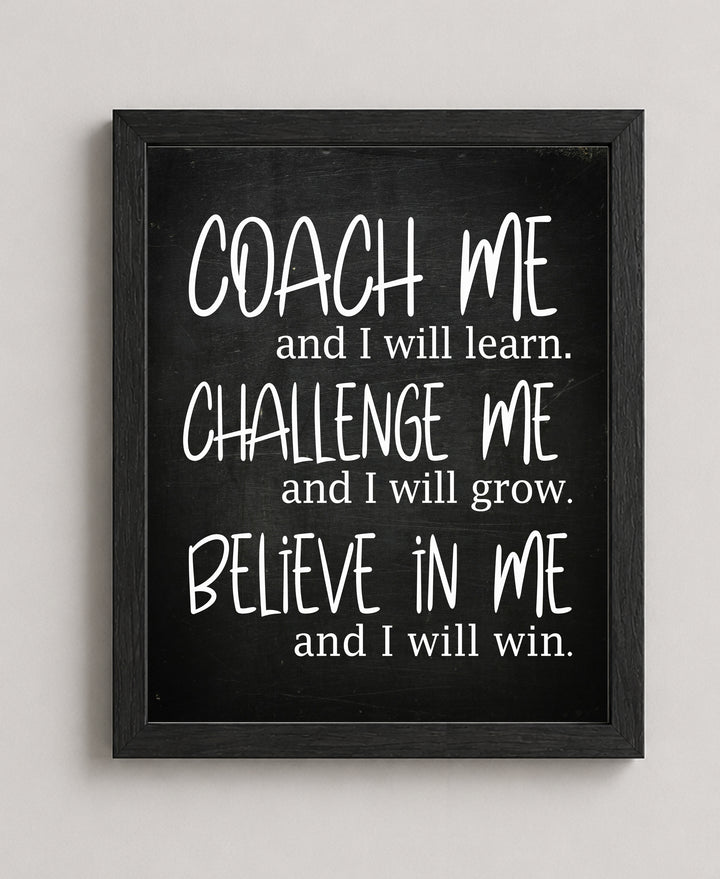 Coach Me &amp; I Will Learn Motivational Wall Art