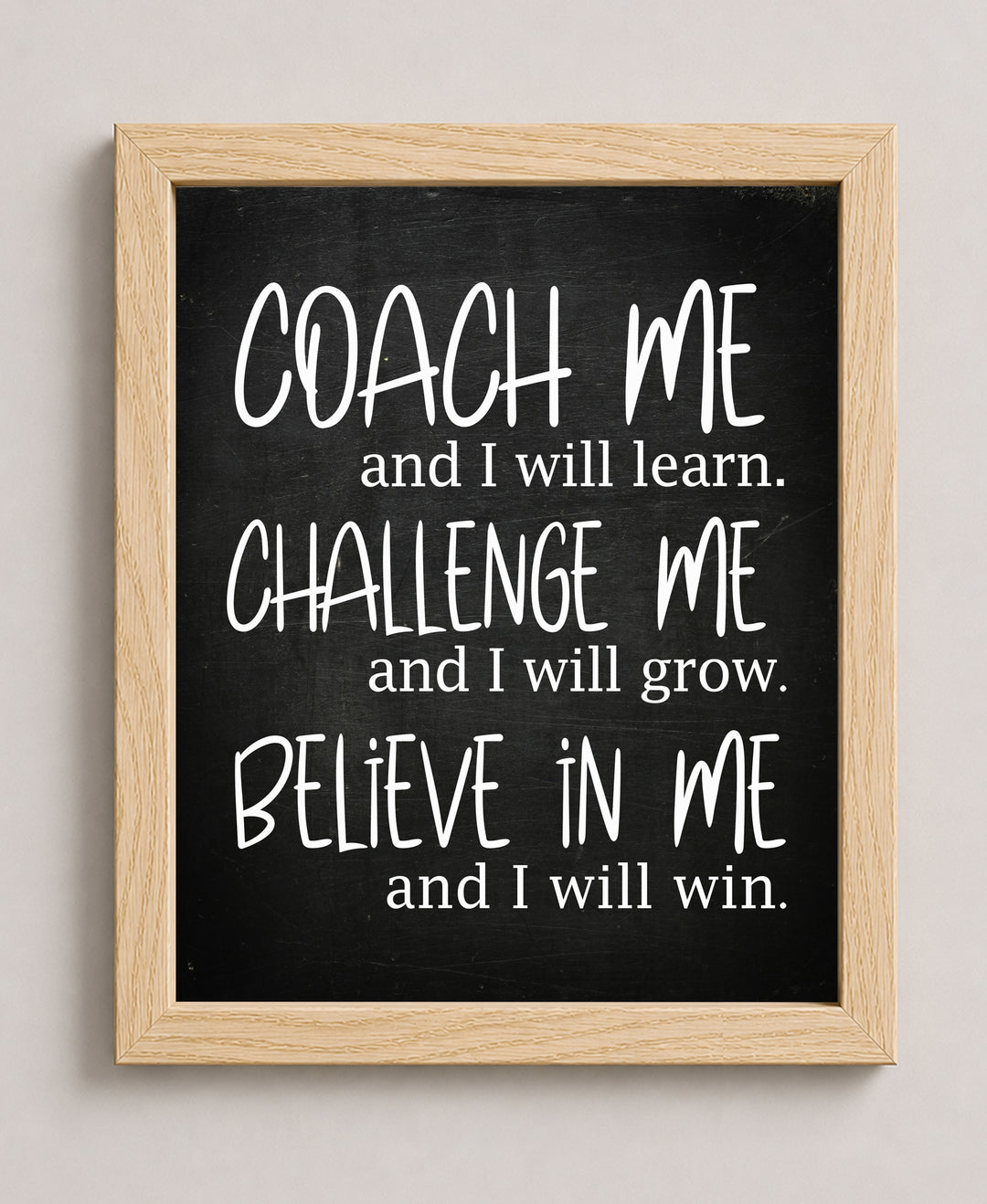 Coach Me &amp; I Will Learn Motivational Wall Art