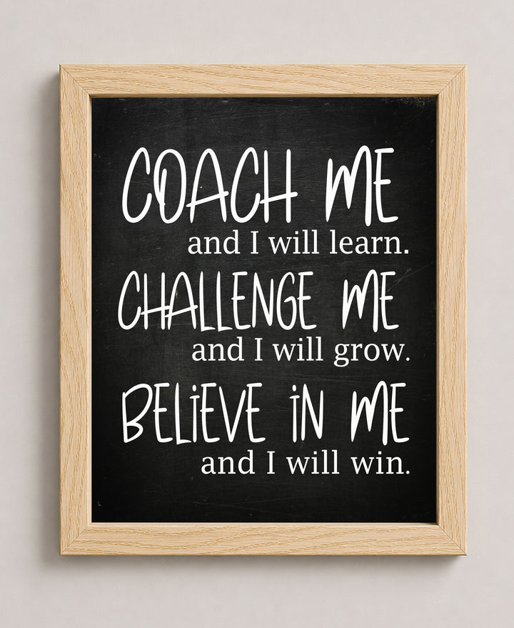 Coach Me &amp; I Will Learn Motivational Wall Art
