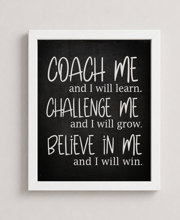 Coach Me &amp; I Will Learn Motivational Wall Art