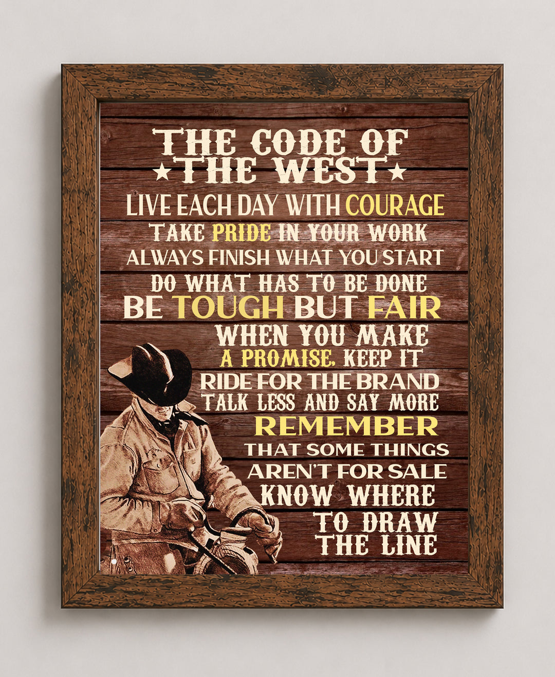 Code of the West Inspirational Wall Art