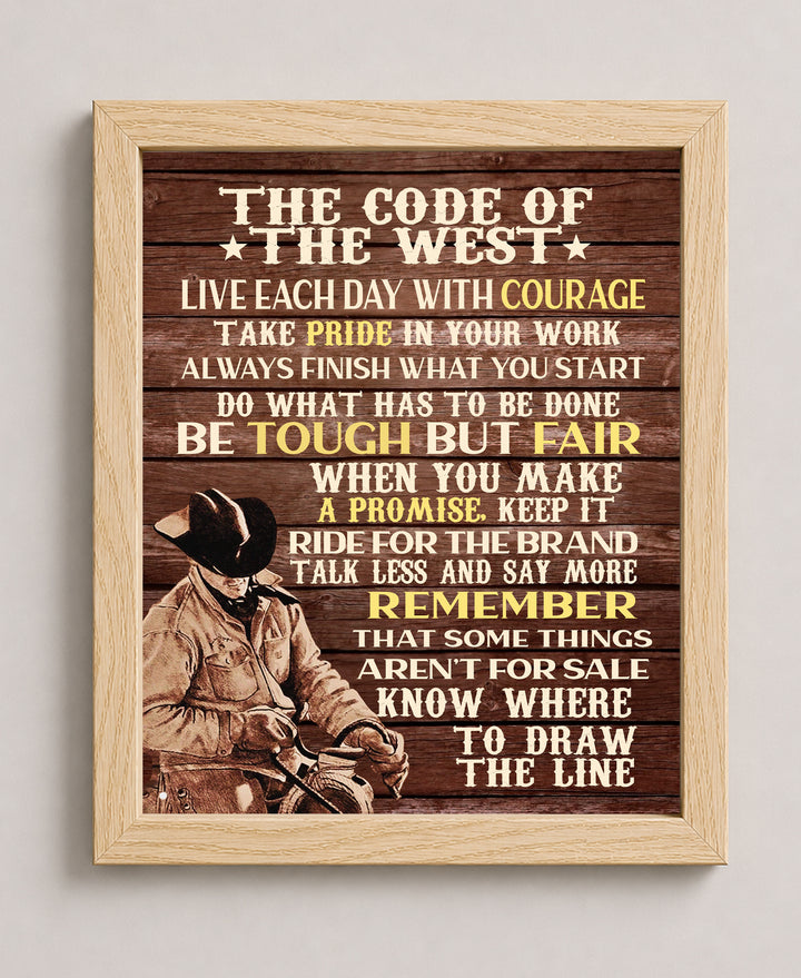 Code of the West Inspirational Wall Art