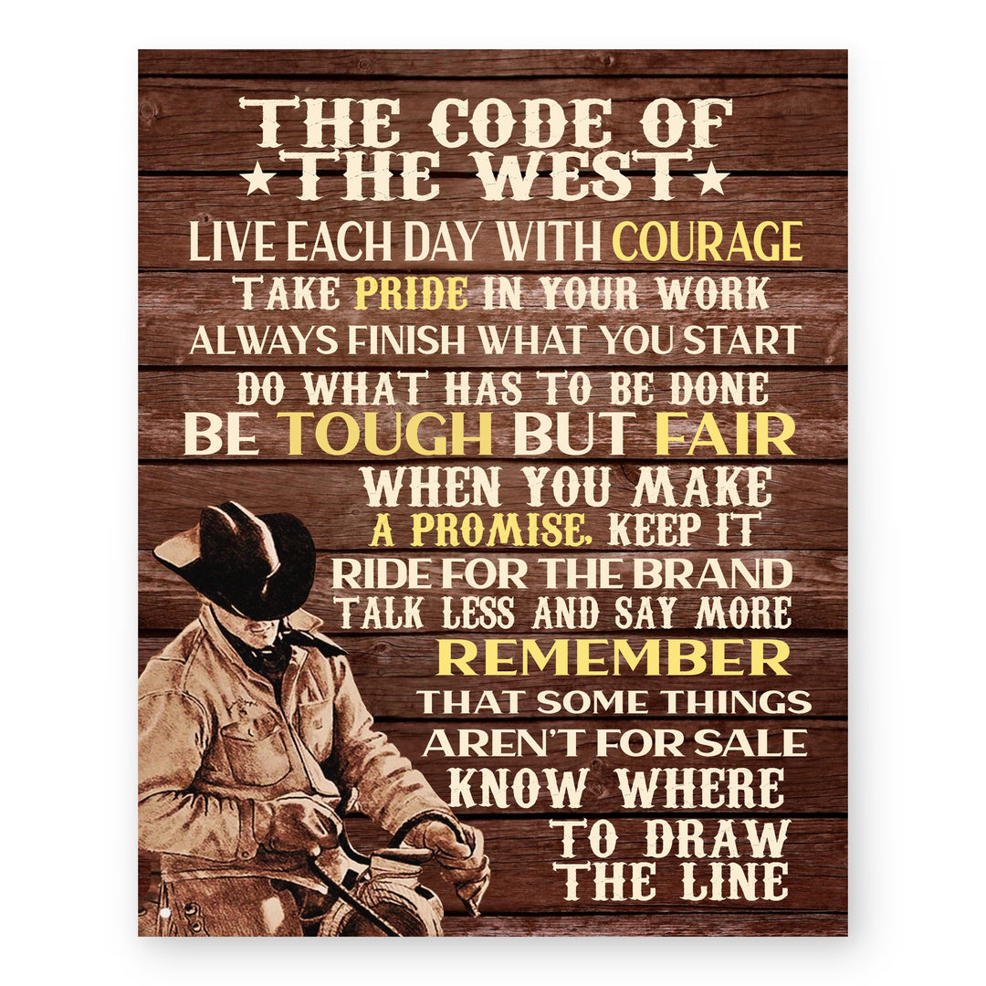 Code of the West Inspirational Wall Art
