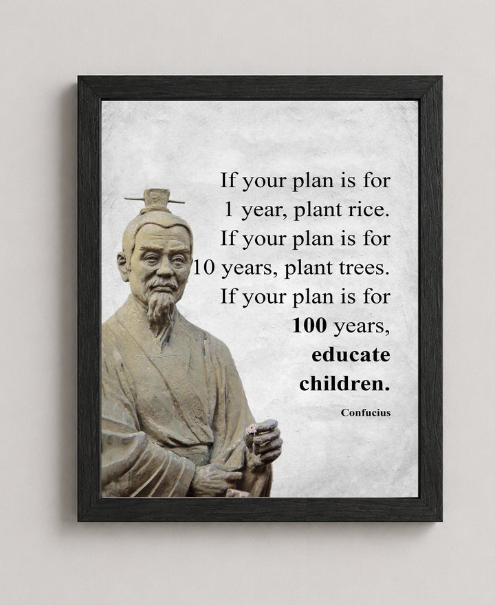 Confucius Quotes If Your Plan is Inspirational Wall Art
