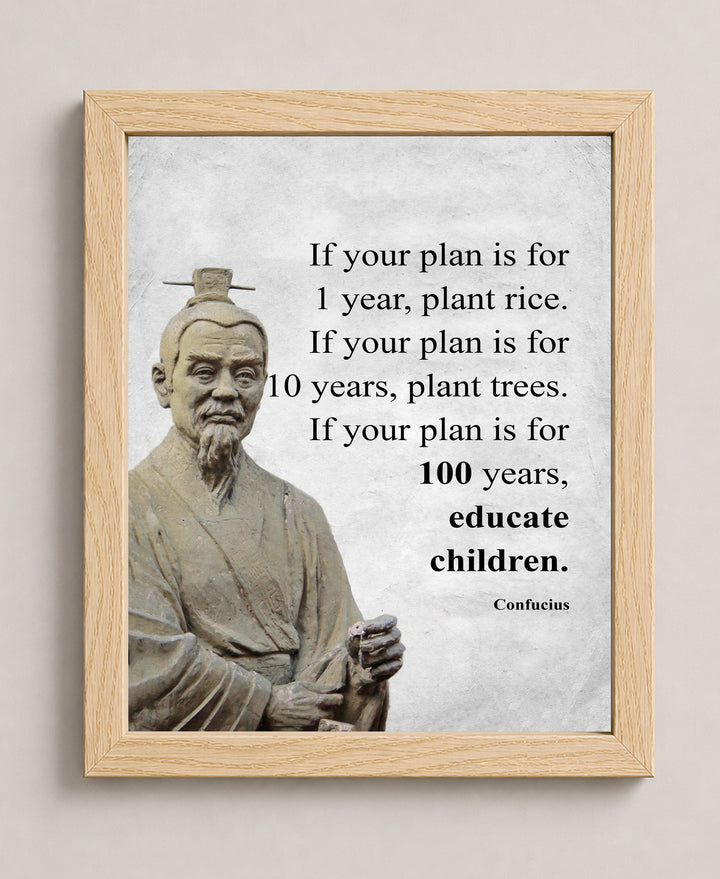 Confucius Quotes If Your Plan is Inspirational Wall Art