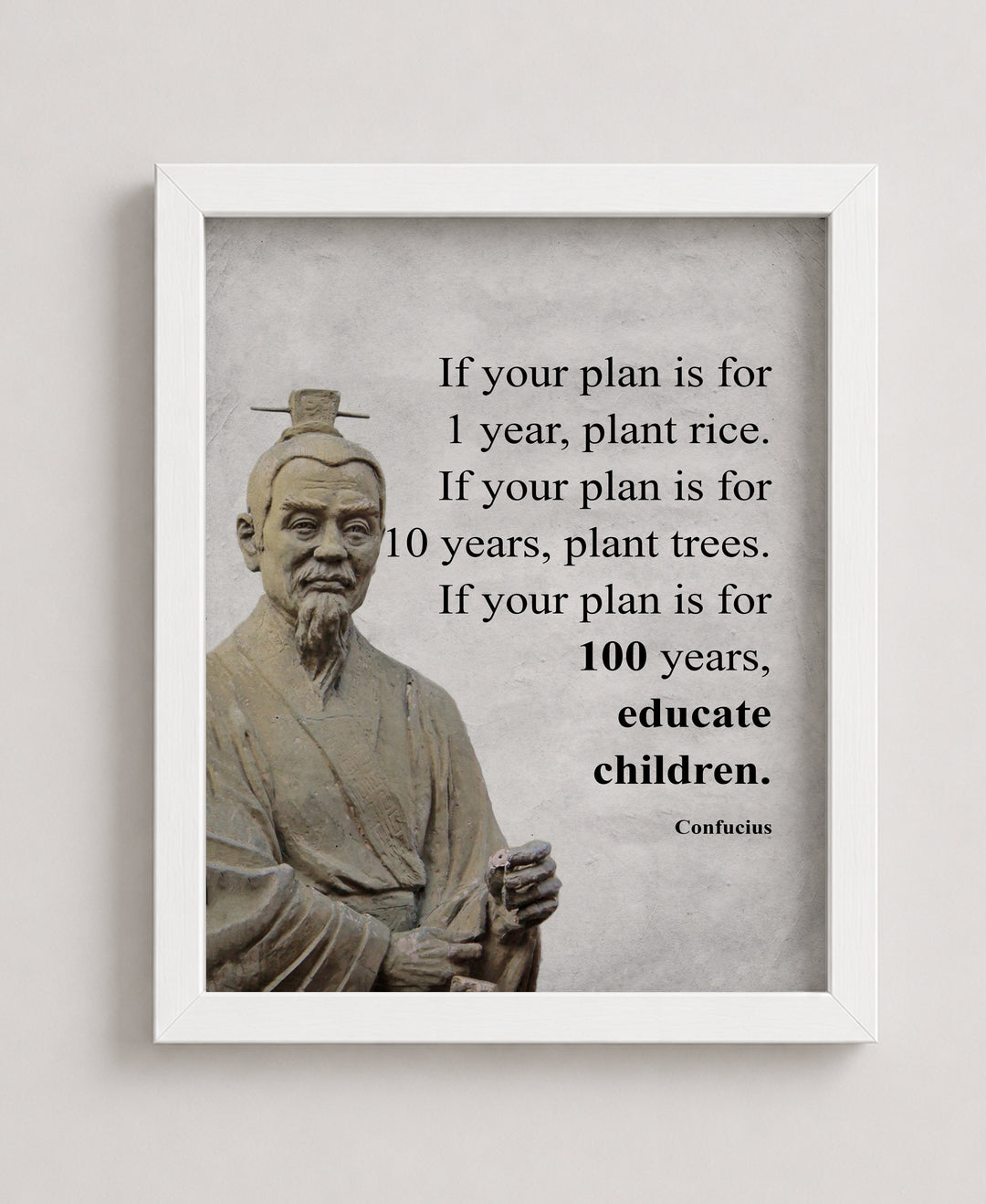 Confucius Quotes If Your Plan is Inspirational Wall Art