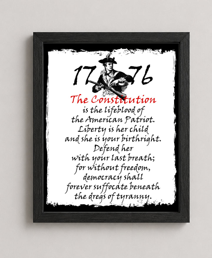 The Constitution Is the Lifeblood Patriotic Wall Art