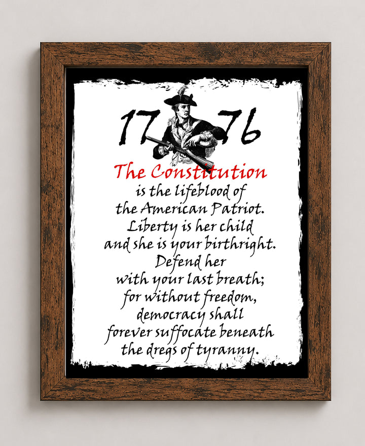 The Constitution Is the Lifeblood Patriotic Wall Art