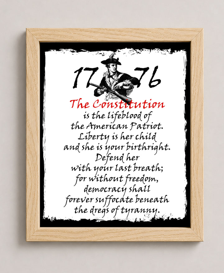 The Constitution Is the Lifeblood Patriotic Wall Art