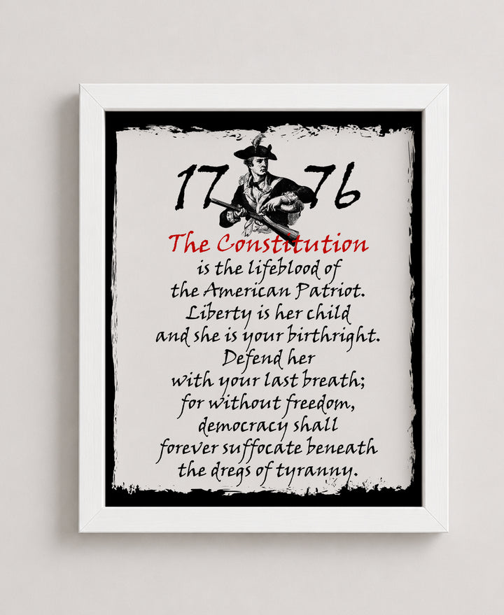 The Constitution Is the Lifeblood Patriotic Wall Art
