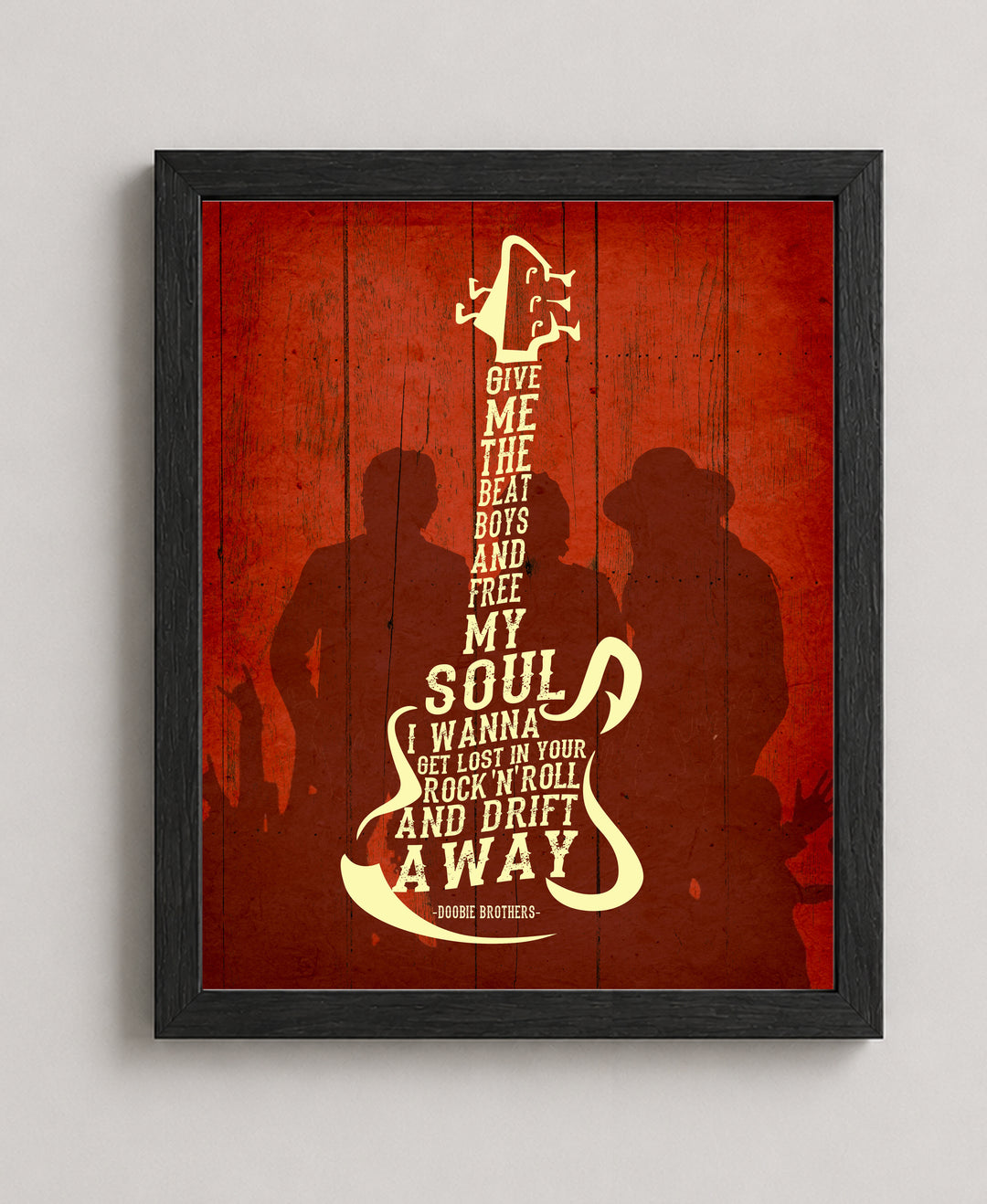 Guitar Silhouette Rock Inspirational Wall Art