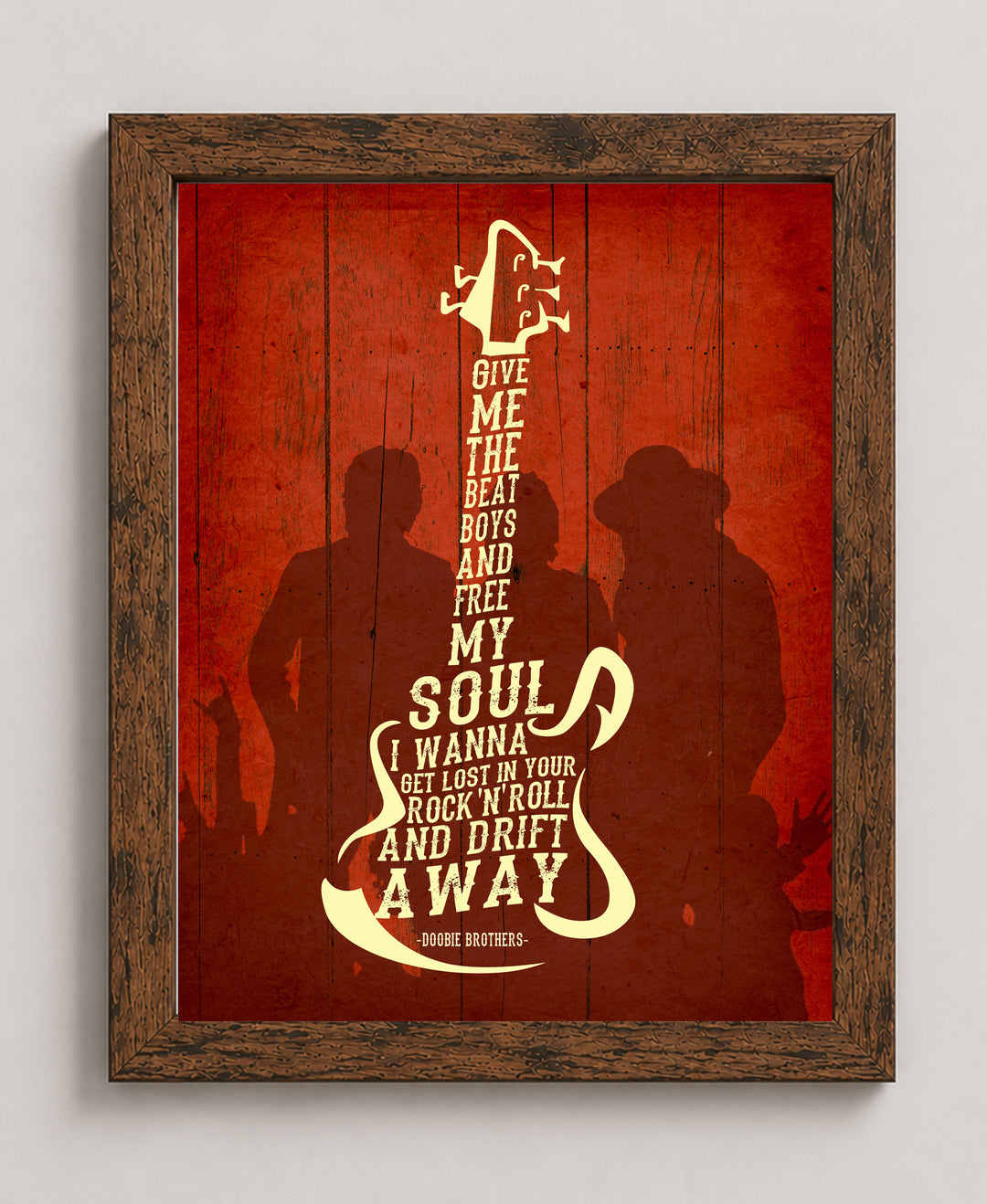 Guitar Silhouette Rock Inspirational Wall Art
