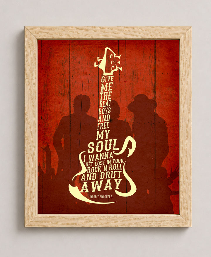 Guitar Silhouette Rock Inspirational Wall Art