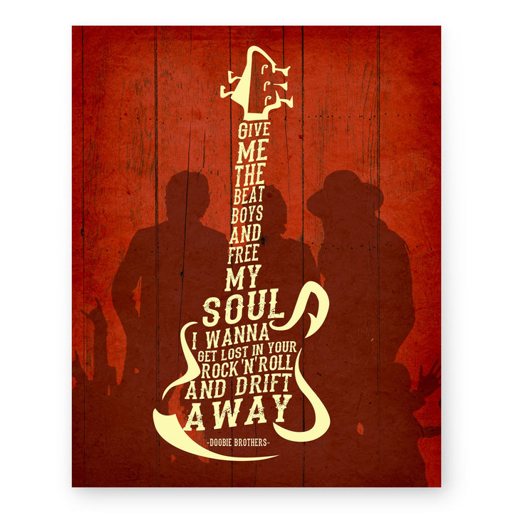 Guitar Silhouette Rock Inspirational Wall Art