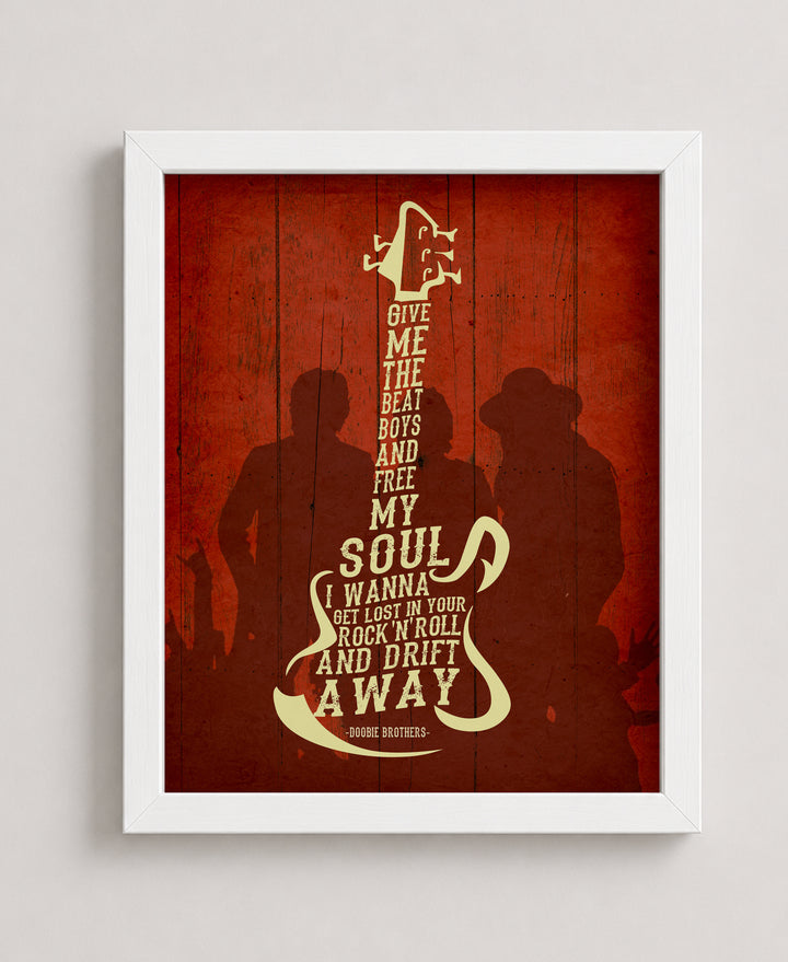 Guitar Silhouette Rock Inspirational Wall Art