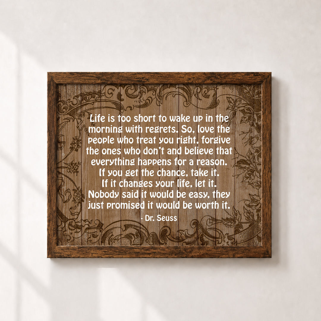 Life Is Too Short Inspirational Wall Art