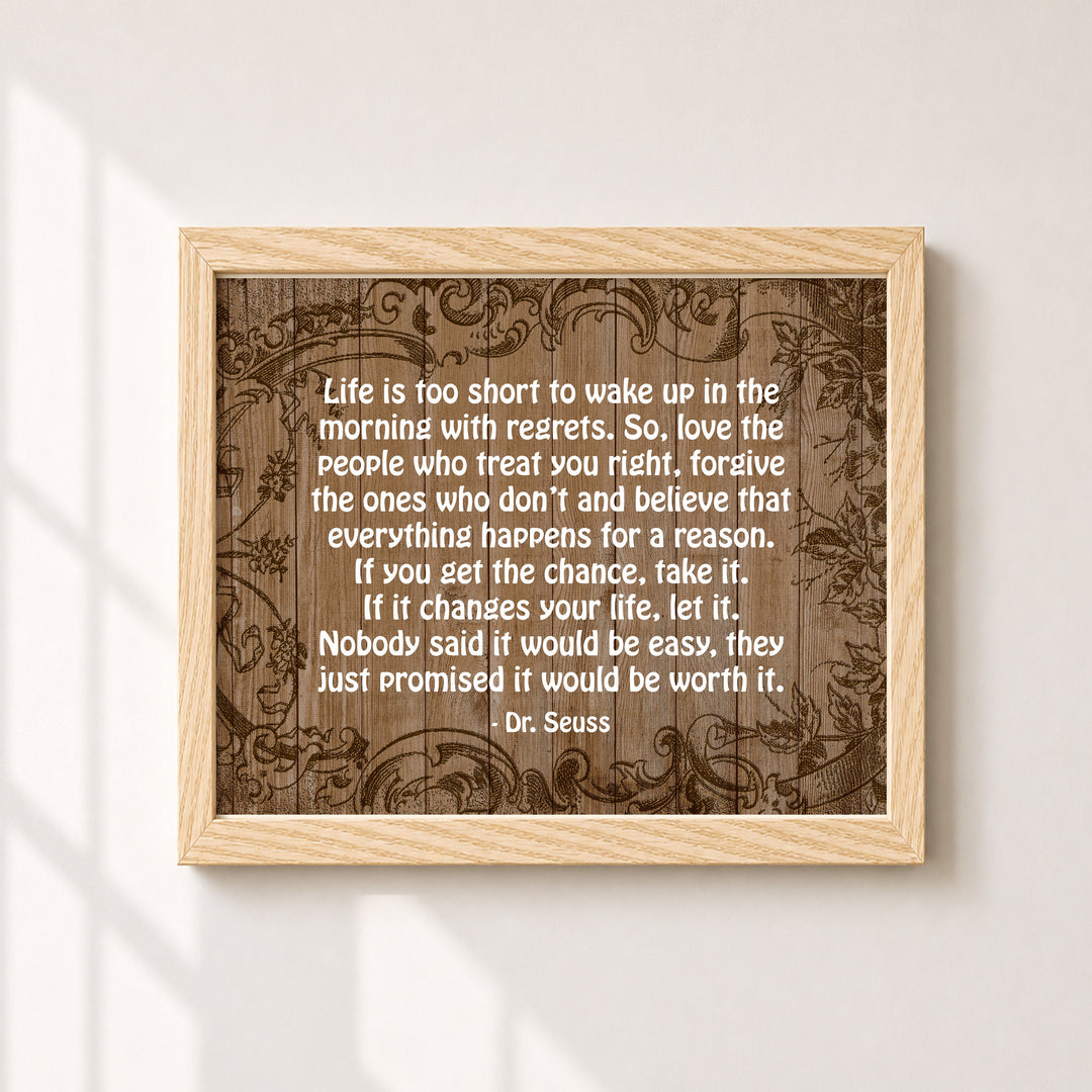Life Is Too Short Inspirational Wall Art