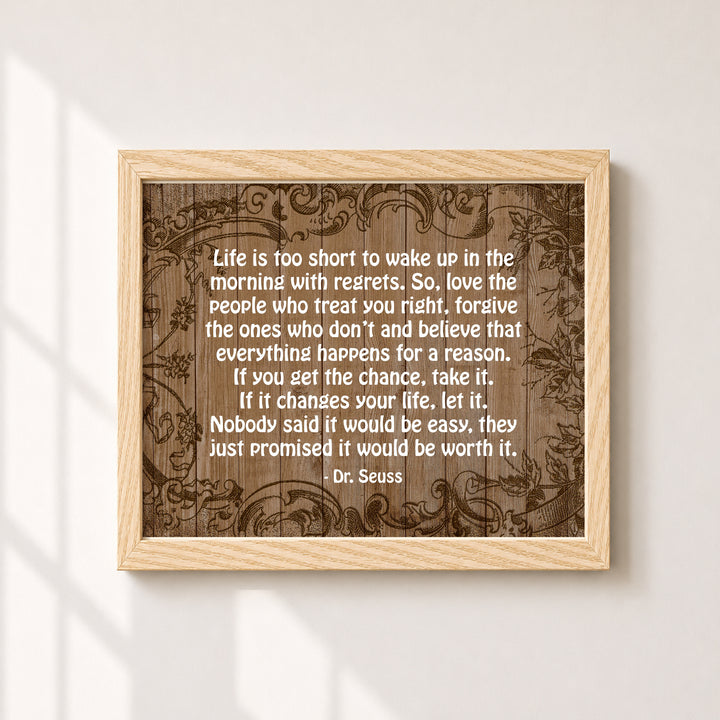 Life Is Too Short Inspirational Wall Art