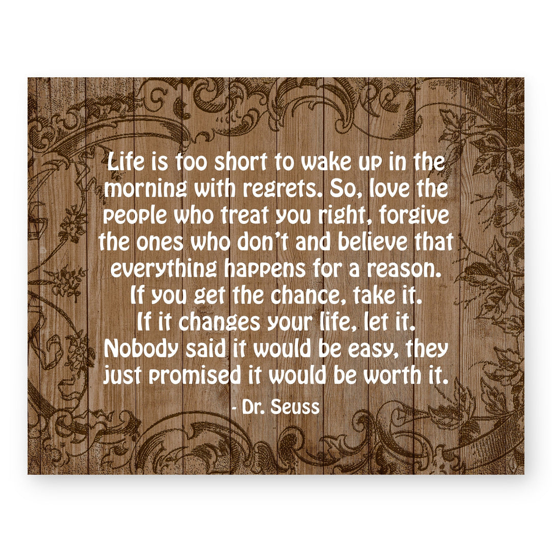 Life Is Too Short Inspirational Wall Art