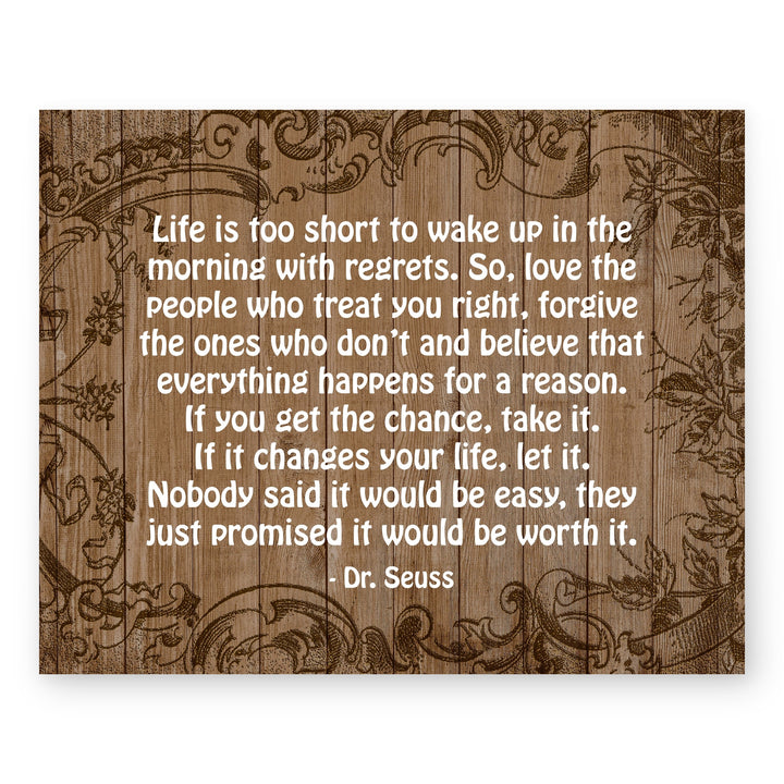 Life Is Too Short Inspirational Wall Art