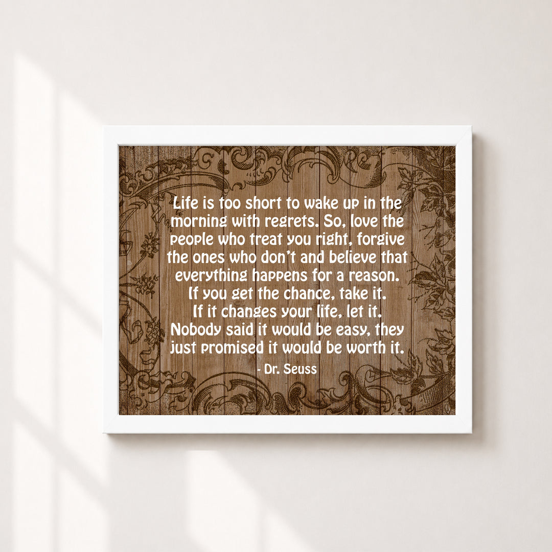 Life Is Too Short Inspirational Wall Art