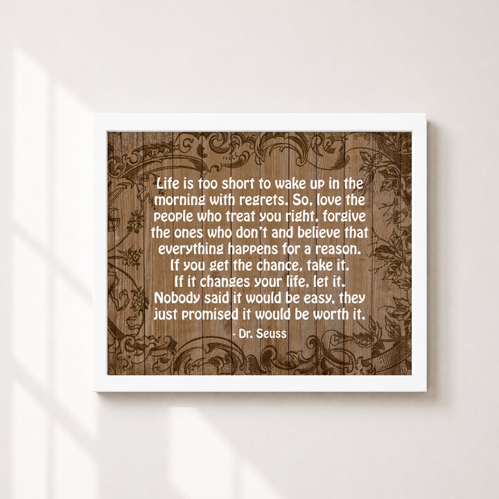 Life Is Too Short Inspirational Wall Art