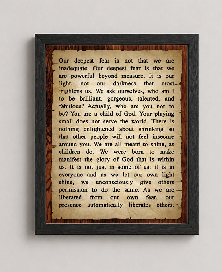 Our Deepest Fear Christian Wall Art