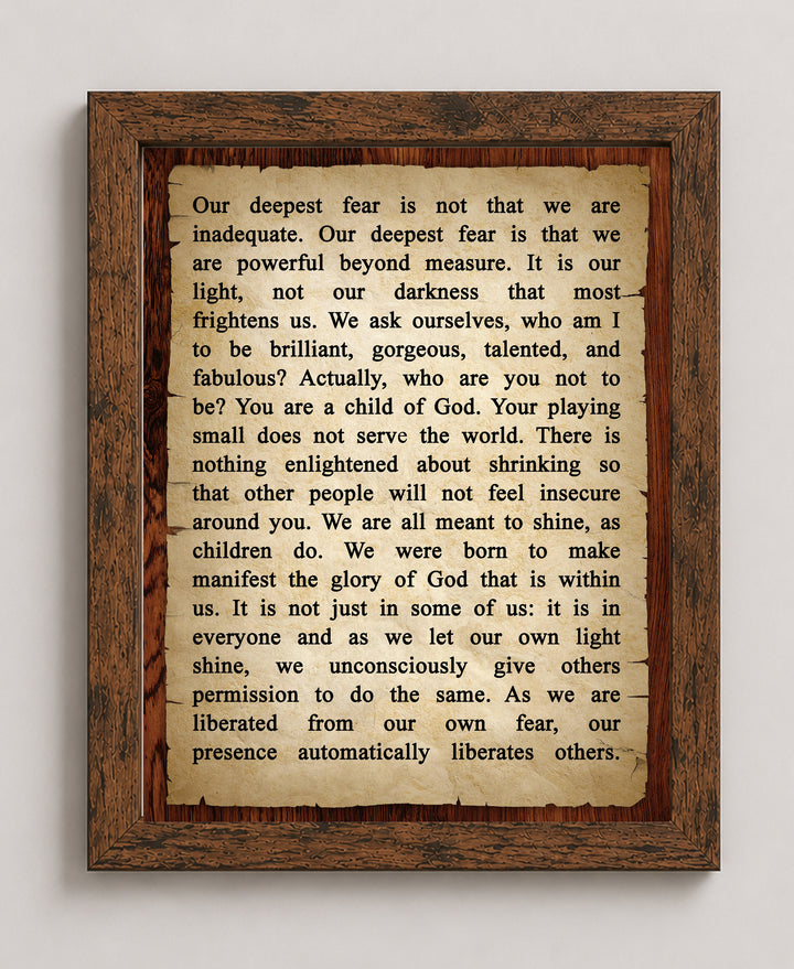 Our Deepest Fear Christian Wall Art