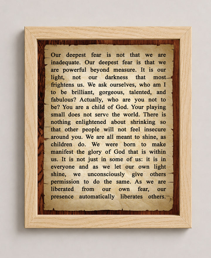 Our Deepest Fear Christian Wall Art