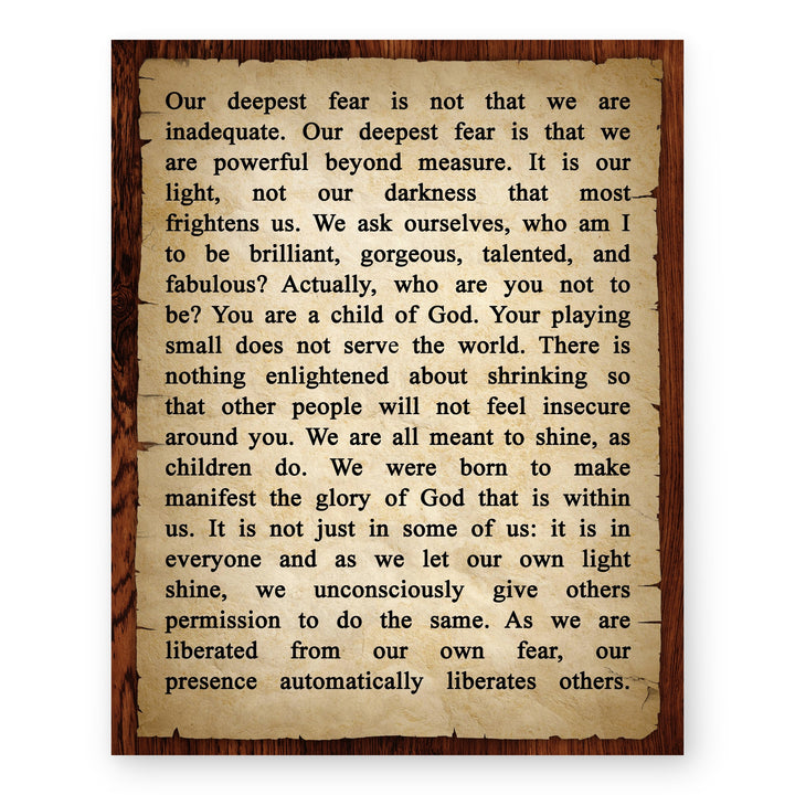 Our Deepest Fear Christian Wall Art