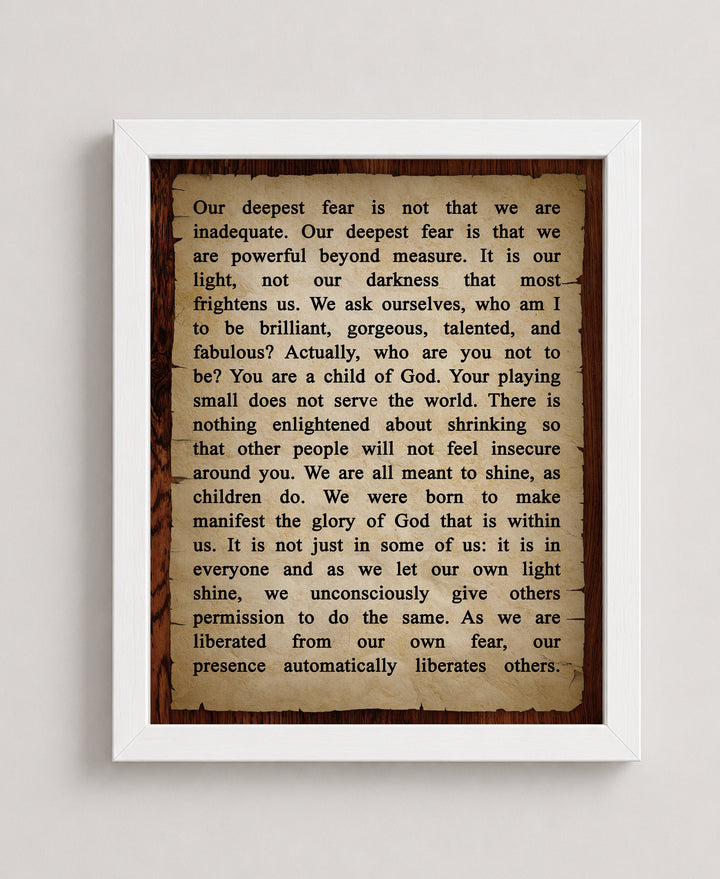 Our Deepest Fear Christian Wall Art