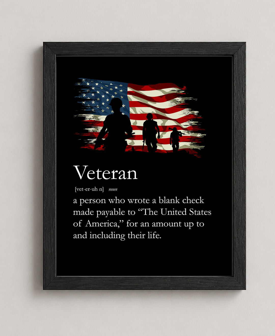 Definition of Veteran Military Wall Art
