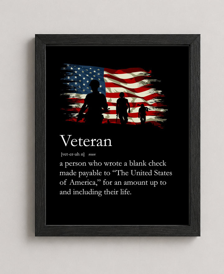 Definition of Veteran Military Wall Art