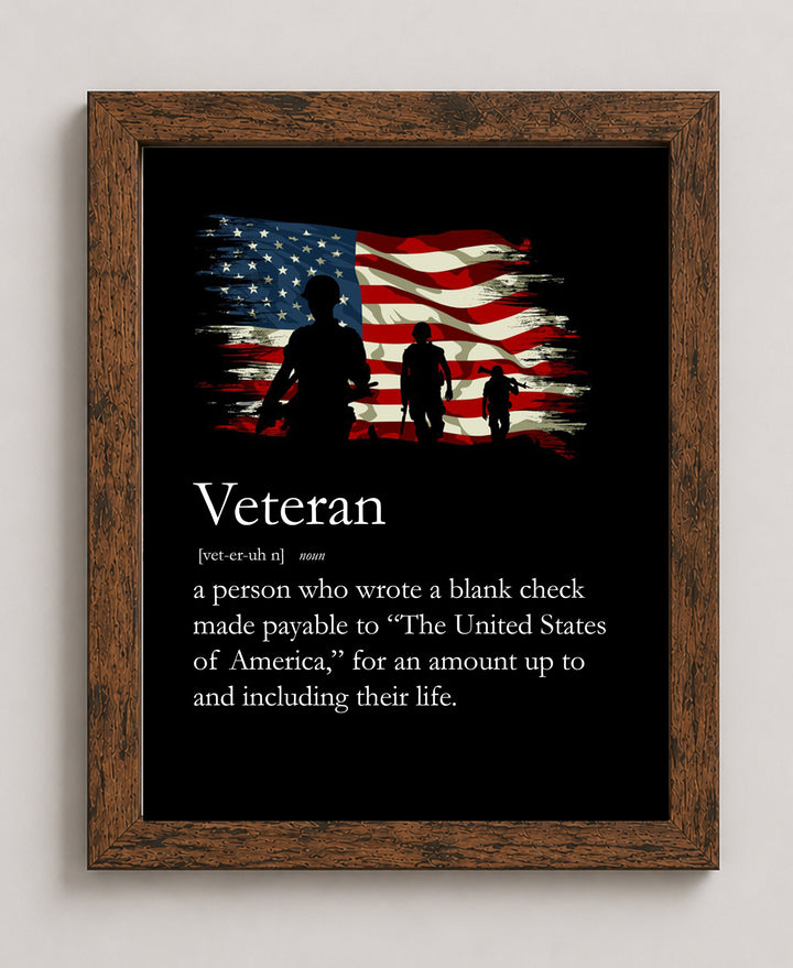 Definition of Veteran Military Wall Art