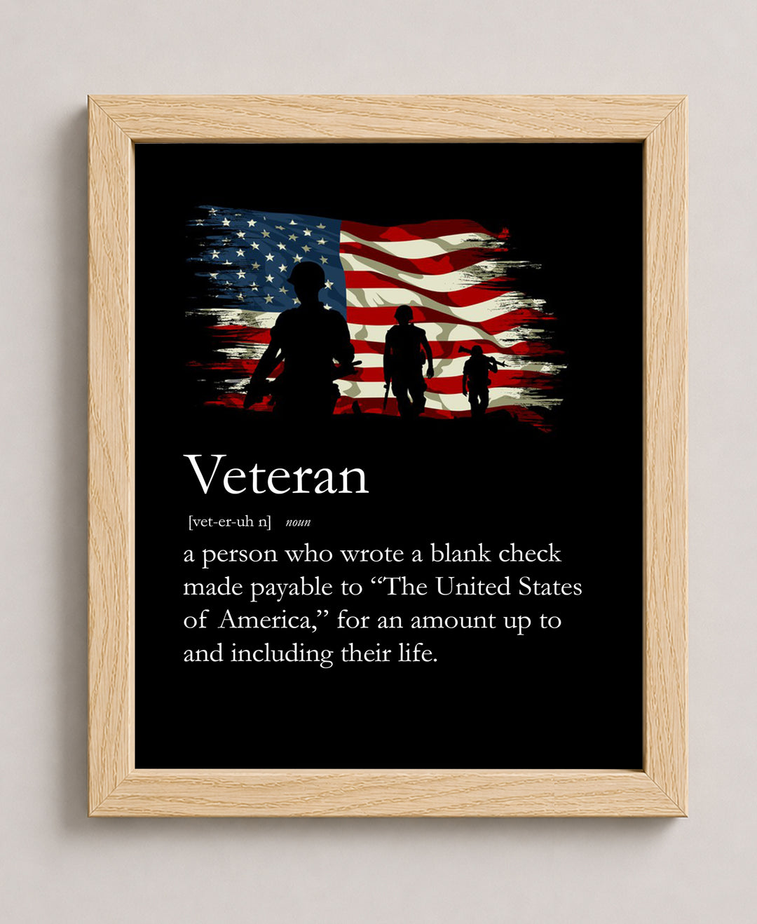 Definition of Veteran Military Wall Art