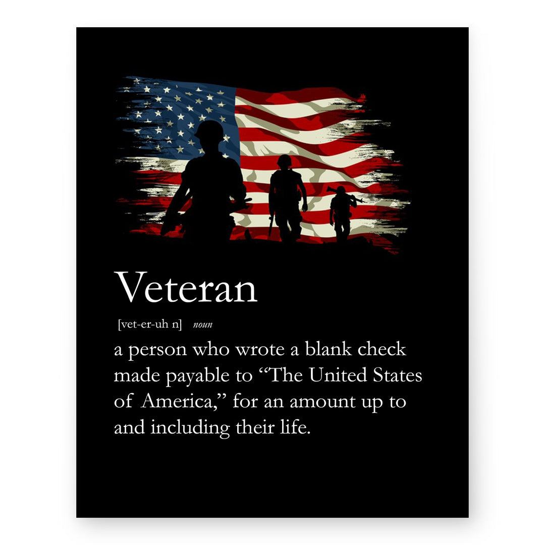 Definition of Veteran Military Wall Art