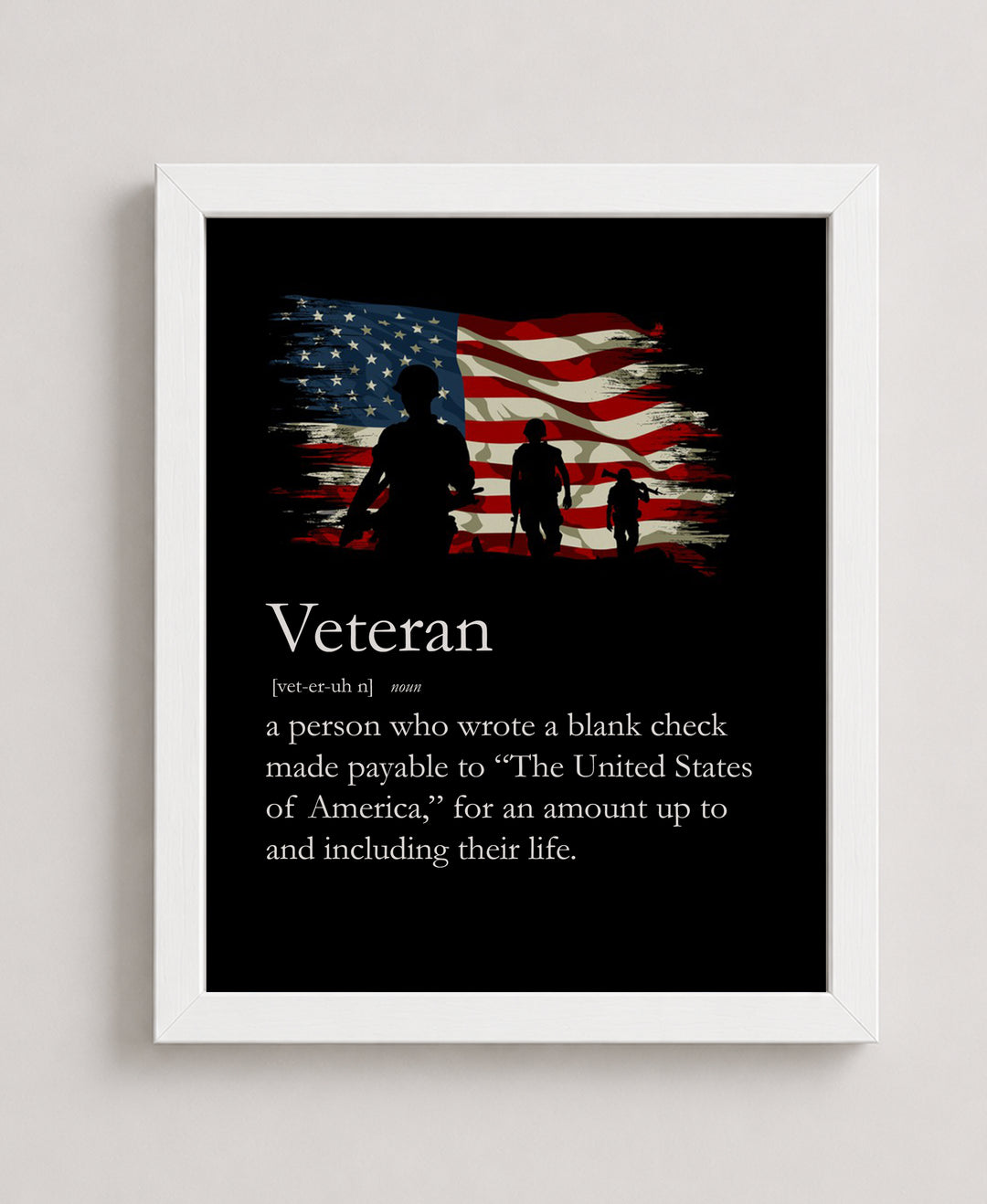 Definition of Veteran Military Wall Art