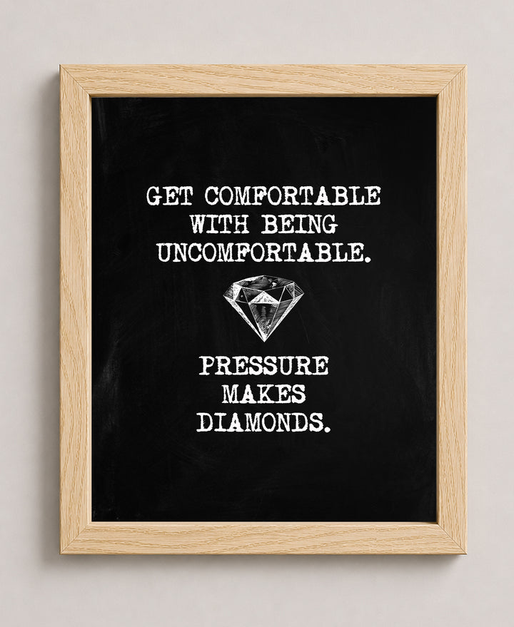 Pressure Makes Diamonds Minimalist Inspirational Wall Art