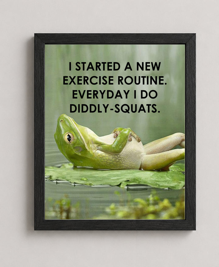 Squats Comical Wall Art Print for Home Gym Motivational Wall Art