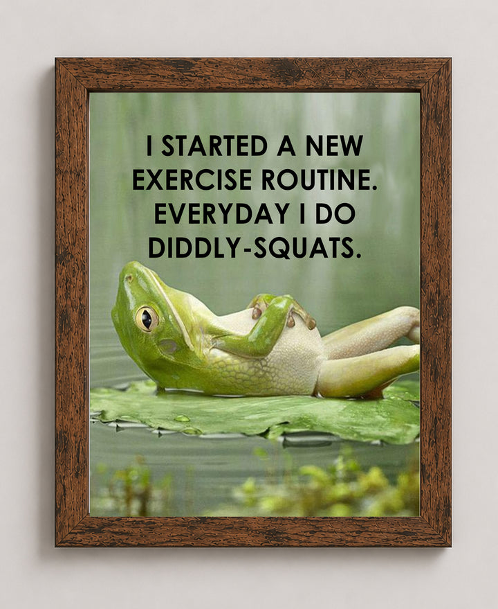 Squats Comical Wall Art Print for Home Gym Motivational Wall Art