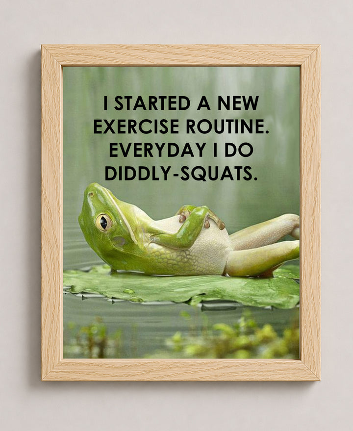 Squats Comical Wall Art Print for Home Gym Motivational Wall Art