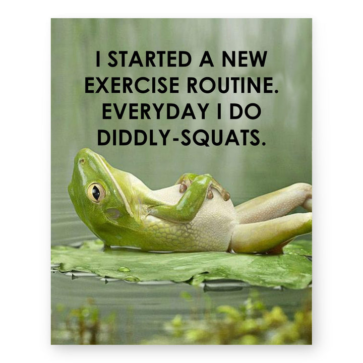 Squats Comical Wall Art Print for Home Gym Motivational Wall Art