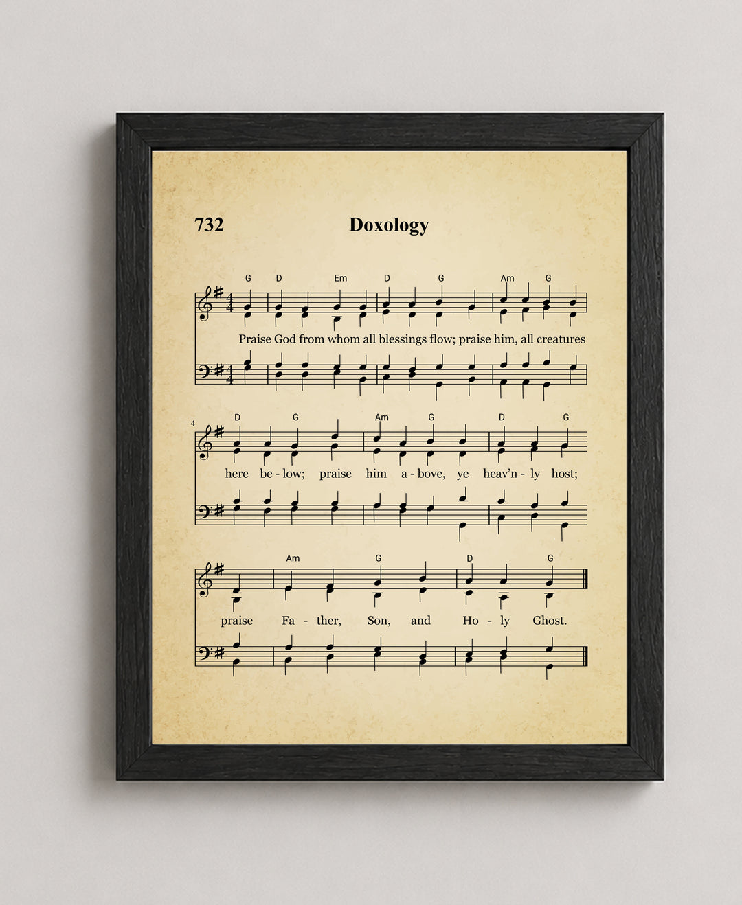 Doxology Sheet Christian Wall Art